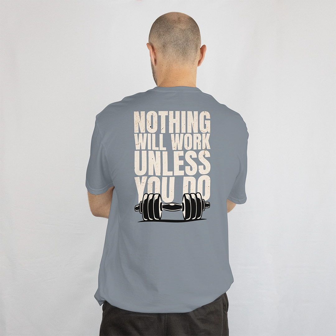 تيشرت حديد عبارة رمادي