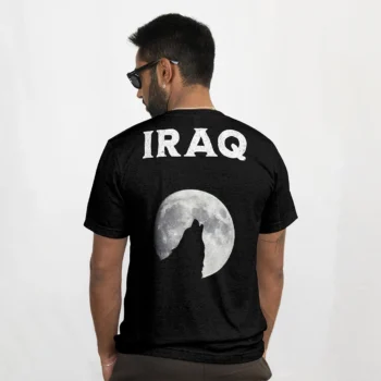 4- تيشيرت رجالية – تصميم ذئب العراق
