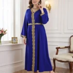3- قفطان ملكي باللون الأزرق الملكي وصرمة ذهبي